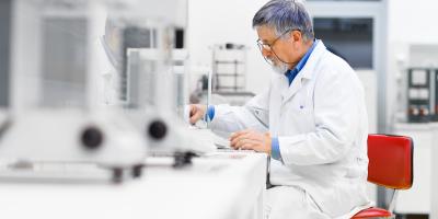 Image of researcher working in lab